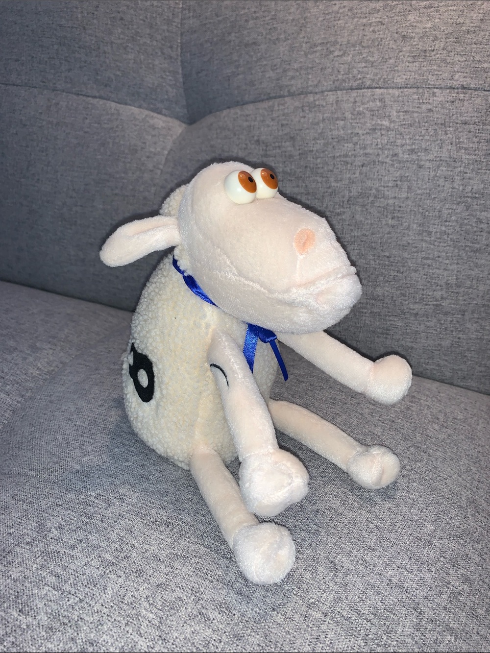 Plush SERTS Sheep Toy - White with Blue Ribbon- #8❤️